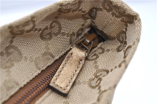 Authentic GUCCI Shoulder Tote Bag GG Canvas Leather 131230 Beige Gold 2272D