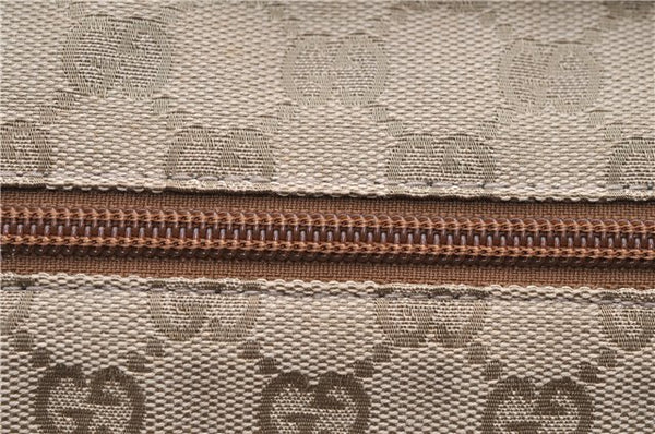 Authentic GUCCI Shoulder Tote Bag GG Canvas Leather 131230 Beige Gold 2272D