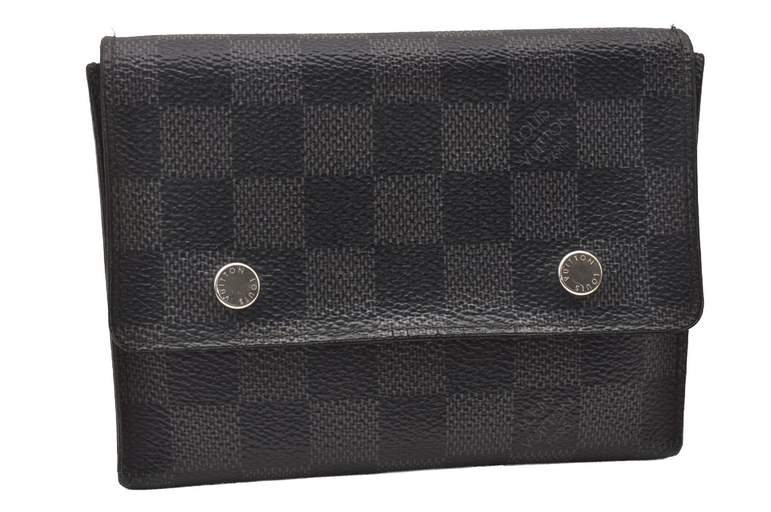 Auth Louis Vuitton Damier Graphite Portefeuille Compact Modular Wallet LV 2272I