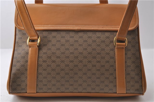 Authentic GUCCI Micro GG PVC Leather Shoulder Hand Bag Purse Brown 2273D