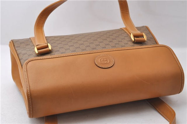 Authentic GUCCI Micro GG PVC Leather Shoulder Hand Bag Purse Brown 2273D