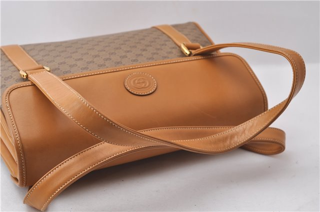 Authentic GUCCI Micro GG PVC Leather Shoulder Hand Bag Purse Brown 2273D
