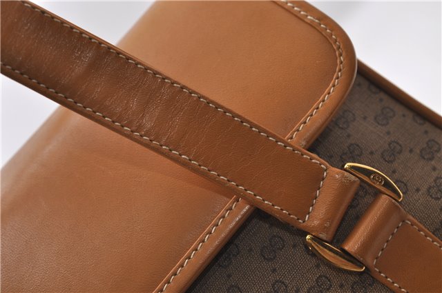 Authentic GUCCI Micro GG PVC Leather Shoulder Hand Bag Purse Brown 2273D