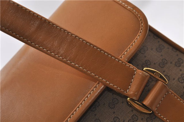 Authentic GUCCI Micro GG PVC Leather Shoulder Hand Bag Purse Brown 2273D