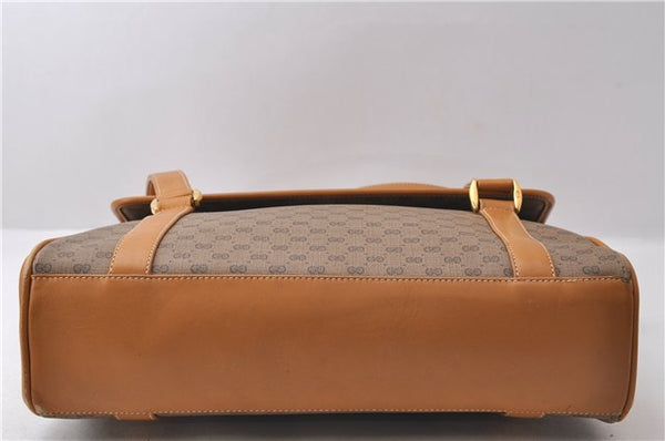 Authentic GUCCI Micro GG PVC Leather Shoulder Hand Bag Purse Brown 2273D