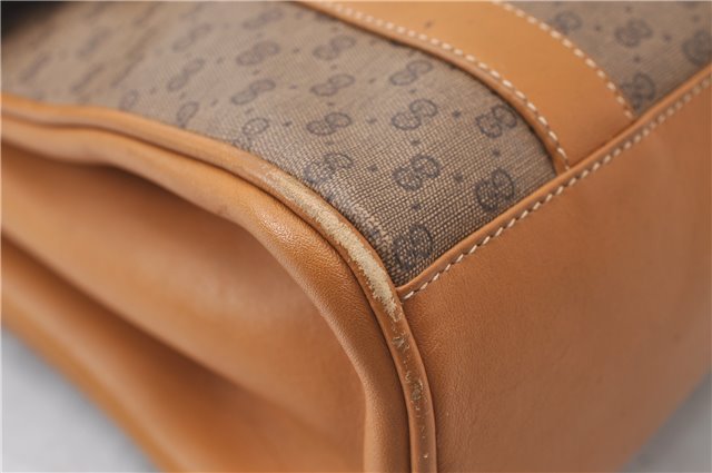 Authentic GUCCI Micro GG PVC Leather Shoulder Hand Bag Purse Brown 2273D