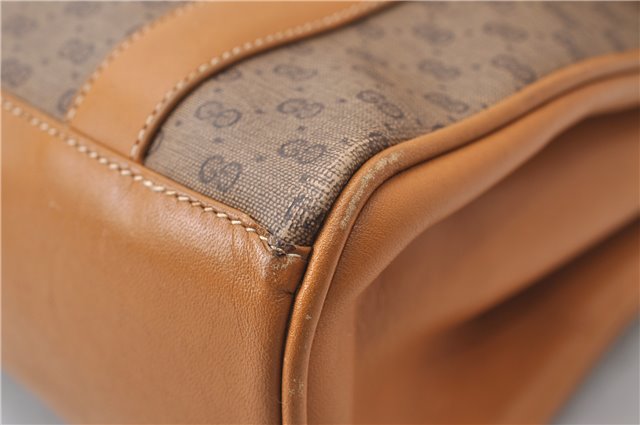 Authentic GUCCI Micro GG PVC Leather Shoulder Hand Bag Purse Brown 2273D
