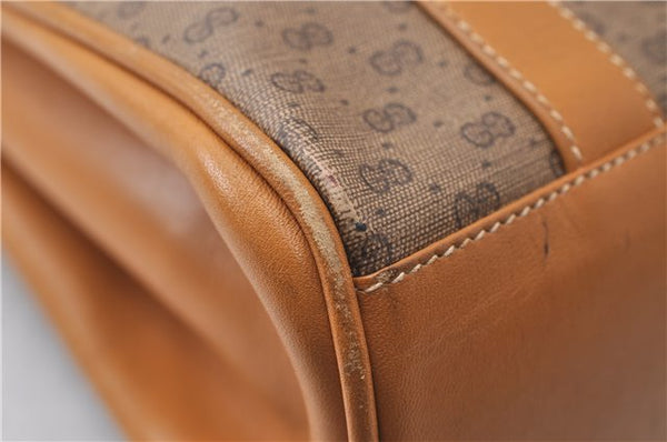 Authentic GUCCI Micro GG PVC Leather Shoulder Hand Bag Purse Brown 2273D