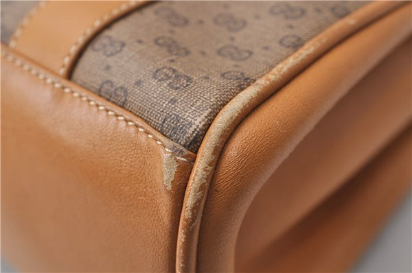 Authentic GUCCI Micro GG PVC Leather Shoulder Hand Bag Purse Brown 2273D