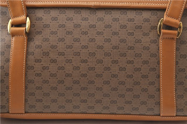 Authentic GUCCI Micro GG PVC Leather Shoulder Hand Bag Purse Brown 2273D
