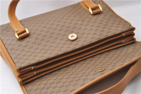 Authentic GUCCI Micro GG PVC Leather Shoulder Hand Bag Purse Brown 2273D
