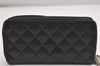 Authentic CHANEL Calf Skin Cambon Line CC Logo Wallet Purse Black Junk 2273I