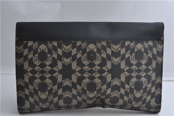 Authentic GUCCI GG Caleido Clutch Hand Bag PVC Leather 406725 Black 2275F