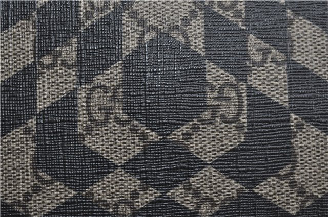 Authentic GUCCI GG Caleido Clutch Hand Bag PVC Leather 406725 Black 2275F