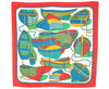 Authentic HERMES Carre 90 Scarf "THALASSA" Silk Red 2275I