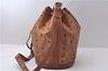 Authentic MCM Visetos Leather Vintage Shoulder Cross Body Bag Brown 2278D