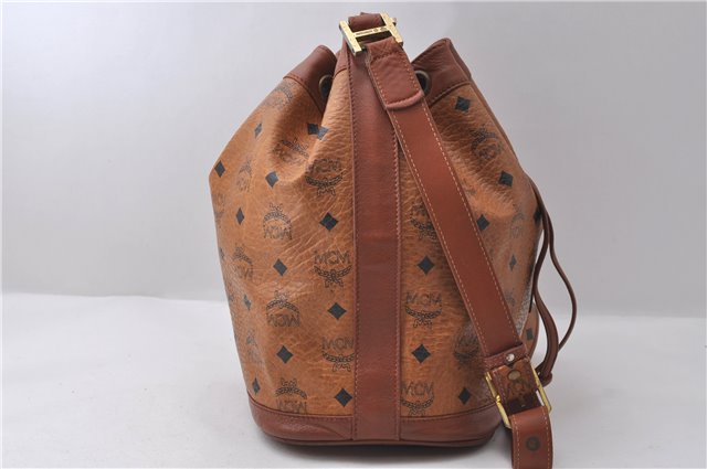 Authentic MCM Visetos Leather Vintage Shoulder Cross Body Bag Brown 2278D