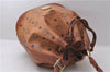 Authentic MCM Visetos Leather Vintage Shoulder Cross Body Bag Brown 2278D