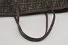 Authentic FENDI Zucca Shoulder Hand Tote Bag Nylon Leather Brown Black 2278I