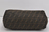 Authentic FENDI Zucca Shoulder Hand Tote Bag Nylon Leather Brown Black 2278I