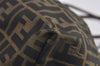 Authentic FENDI Zucca Shoulder Hand Tote Bag Nylon Leather Brown Black 2278I