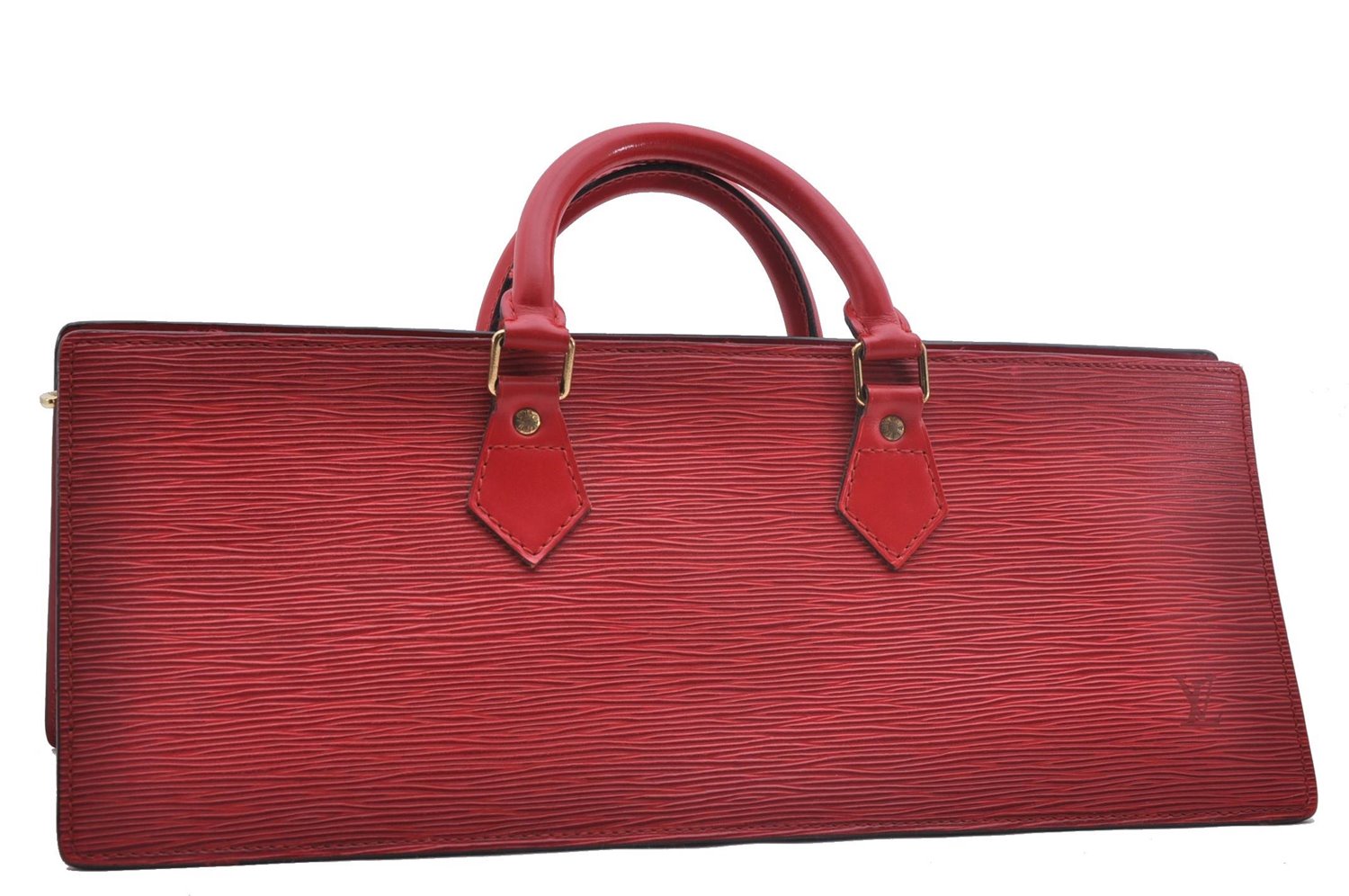 Authentic Louis Vuitton Epi Sac Triangle Hand Bag Red M52097 LV 2279D
