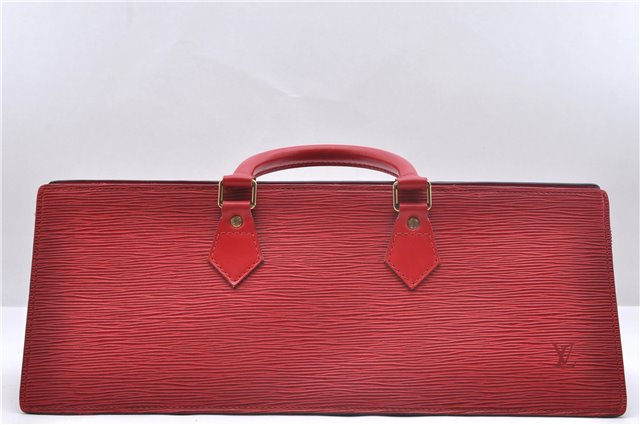 Authentic Louis Vuitton Epi Sac Triangle Hand Bag Red M52097 LV 2279D