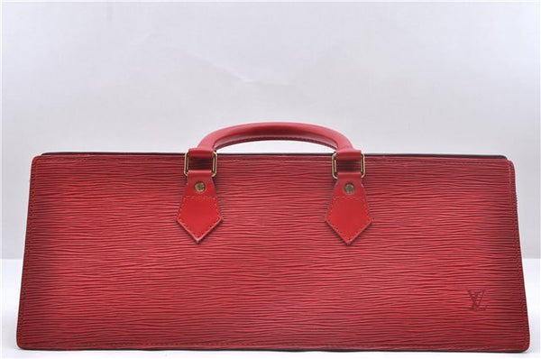 Authentic Louis Vuitton Epi Sac Triangle Hand Bag Red M52097 LV 2279D