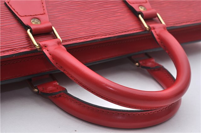 Authentic Louis Vuitton Epi Sac Triangle Hand Bag Red M52097 LV 2279D