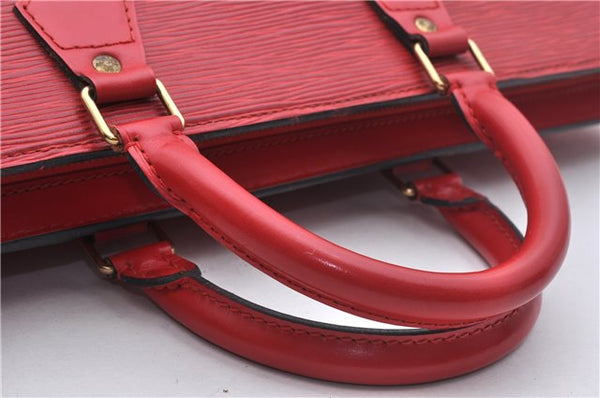 Authentic Louis Vuitton Epi Sac Triangle Hand Bag Red M52097 LV 2279D