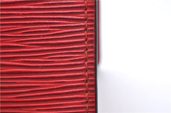 Authentic Louis Vuitton Epi Sac Triangle Hand Bag Red M52097 LV 2279D