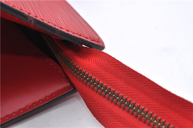 Authentic Louis Vuitton Epi Sac Triangle Hand Bag Red M52097 LV 2279D