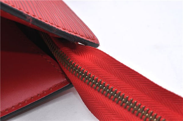 Authentic Louis Vuitton Epi Sac Triangle Hand Bag Red M52097 LV 2279D