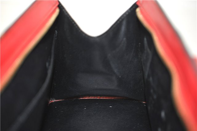 Authentic Louis Vuitton Epi Sac Triangle Hand Bag Red M52097 LV 2279D