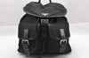 Authentic PRADA Vintage Nylon Tessuto Leather Drawstring Backpack Black 2279I