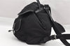 Authentic PRADA Vintage Nylon Tessuto Leather Drawstring Backpack Black 2279I