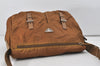 Authentic PRADA Vintage Nylon Tessuto Leather Shoulder Bag Brown 2280I