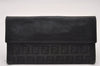 Authentic FENDI Vintage Zucchino Long Wallet Purse Canvas Leather Black 2281I