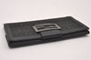 Authentic FENDI Vintage Zucchino Long Wallet Purse Canvas Leather Black 2281I