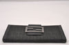 Authentic FENDI Vintage Zucchino Long Wallet Purse Canvas Leather Black 2281I