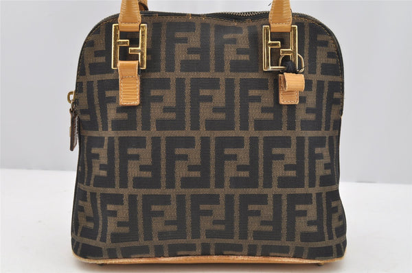 Authentic FENDI Zucca 2Way Shoulder Hand Bag Canvas Leather Brown Junk 2282I