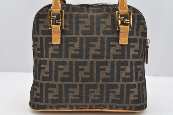 Authentic FENDI Zucca 2Way Shoulder Hand Bag Canvas Leather Brown Junk 2282I