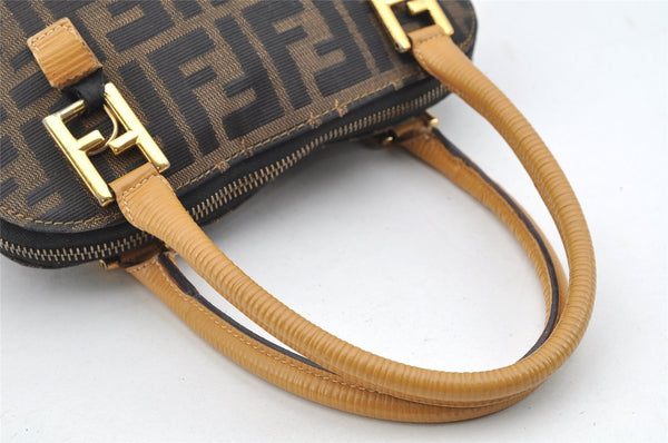Authentic FENDI Zucca 2Way Shoulder Hand Bag Canvas Leather Brown Junk 2282I