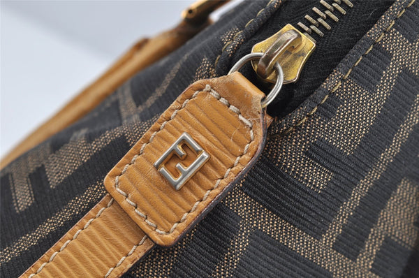 Authentic FENDI Zucca 2Way Shoulder Hand Bag Canvas Leather Brown Junk 2282I