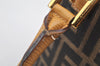 Authentic FENDI Zucca 2Way Shoulder Hand Bag Canvas Leather Brown Junk 2282I
