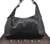 Authentic GUCCI Horsebit Large Hobo Shoulder Hand Bag Leather 115867 Black 2283I