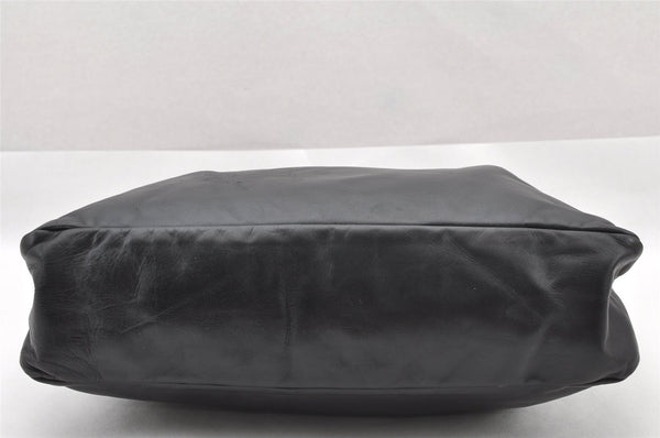 Authentic GUCCI Horsebit Large Hobo Shoulder Hand Bag Leather 115867 Black 2283I