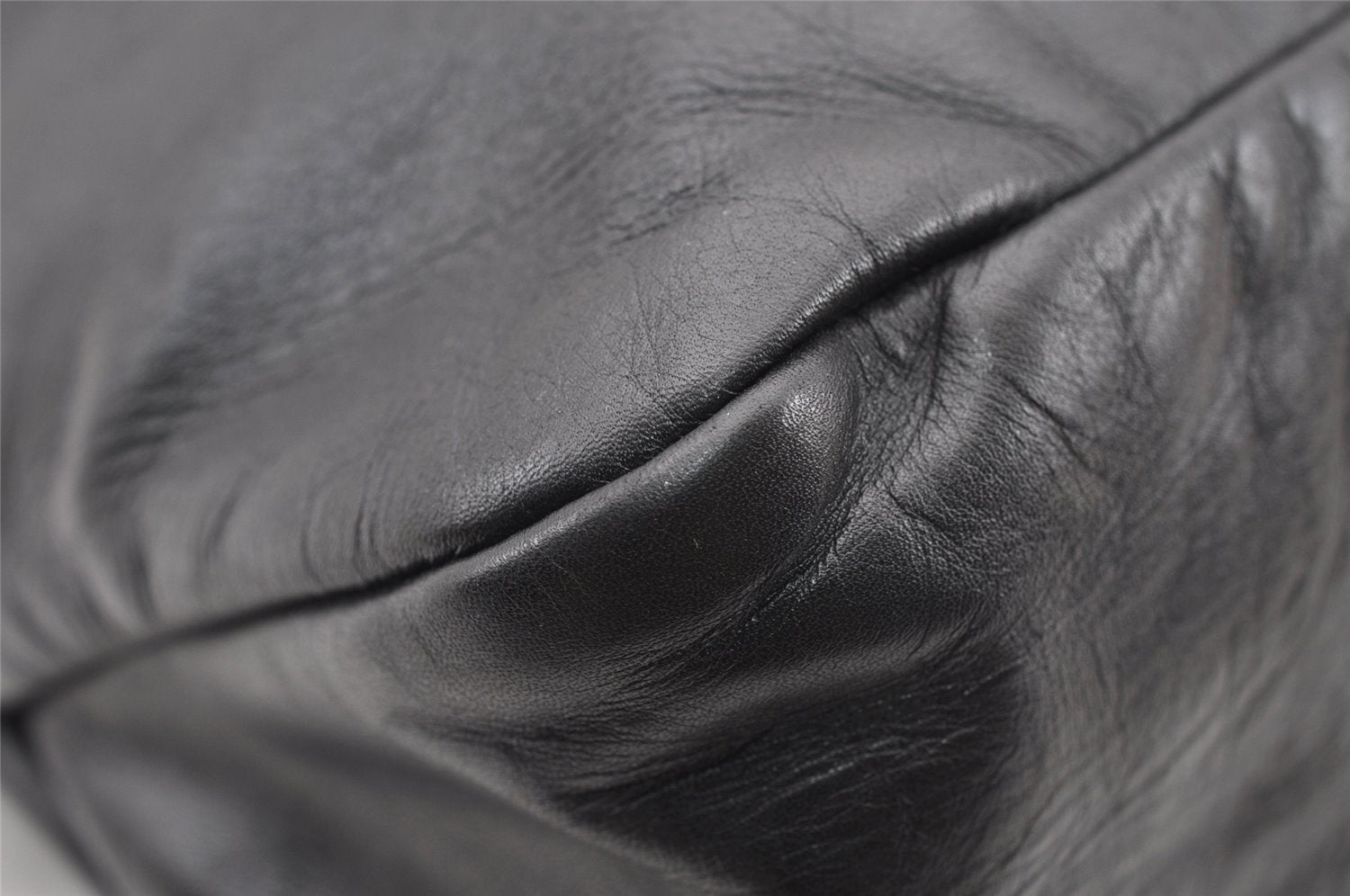 Authentic GUCCI Horsebit Large Hobo Shoulder Hand Bag Leather 115867 Black 2283I