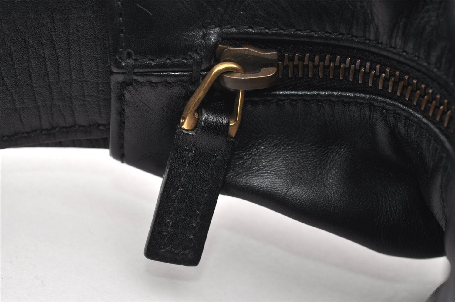 Authentic GUCCI Horsebit Large Hobo Shoulder Hand Bag Leather 115867 Black 2283I