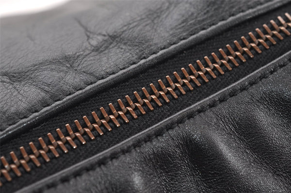 Authentic GUCCI Horsebit Large Hobo Shoulder Hand Bag Leather 115867 Black 2283I